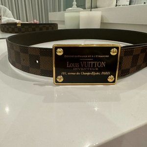 Louis Vuitton Damier Ebene Inventeur Reversible Belt